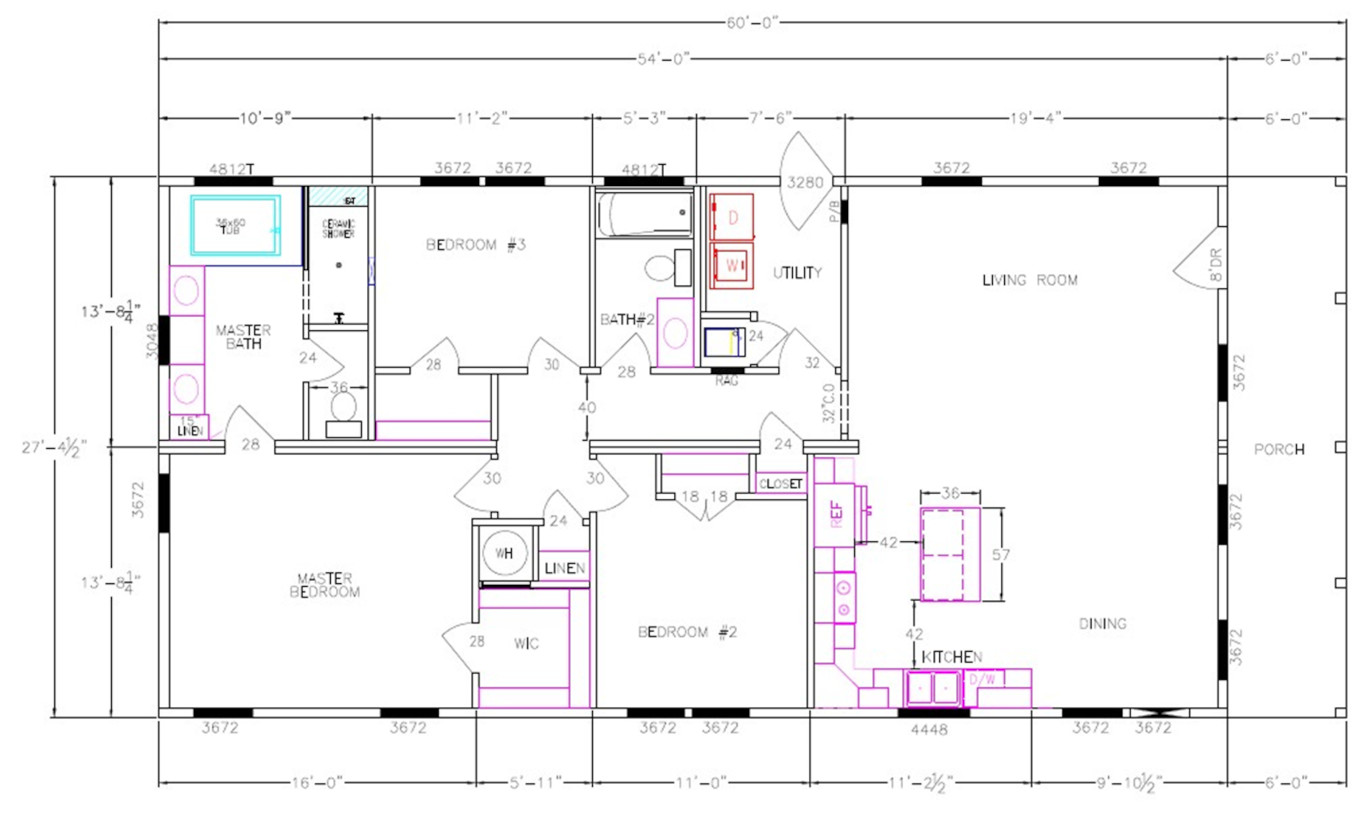 8017-64-3-30 Dimensioned Floorplan