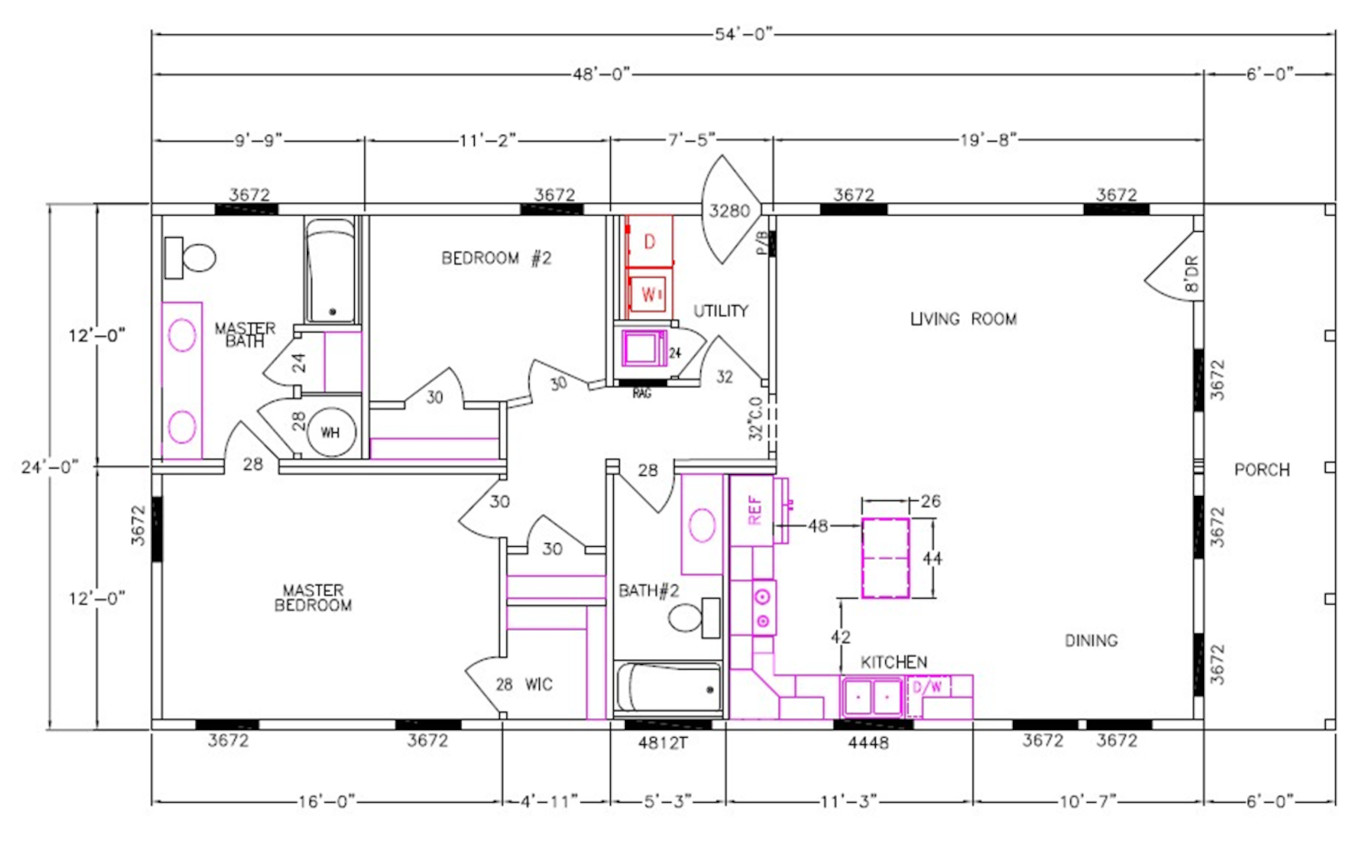 8030-58-2-26 Dimensioned Floorplan