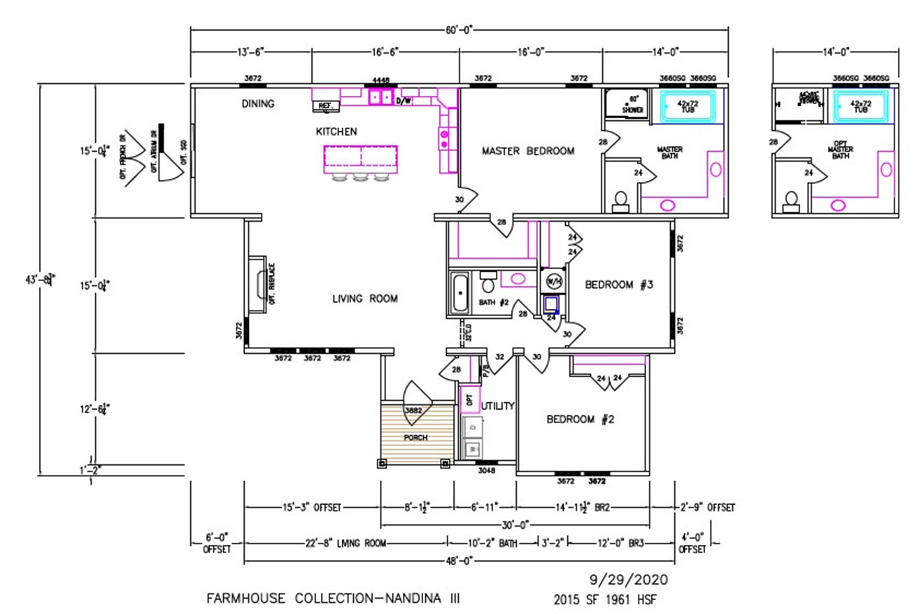 Nandina III Dimensioned Floorplan