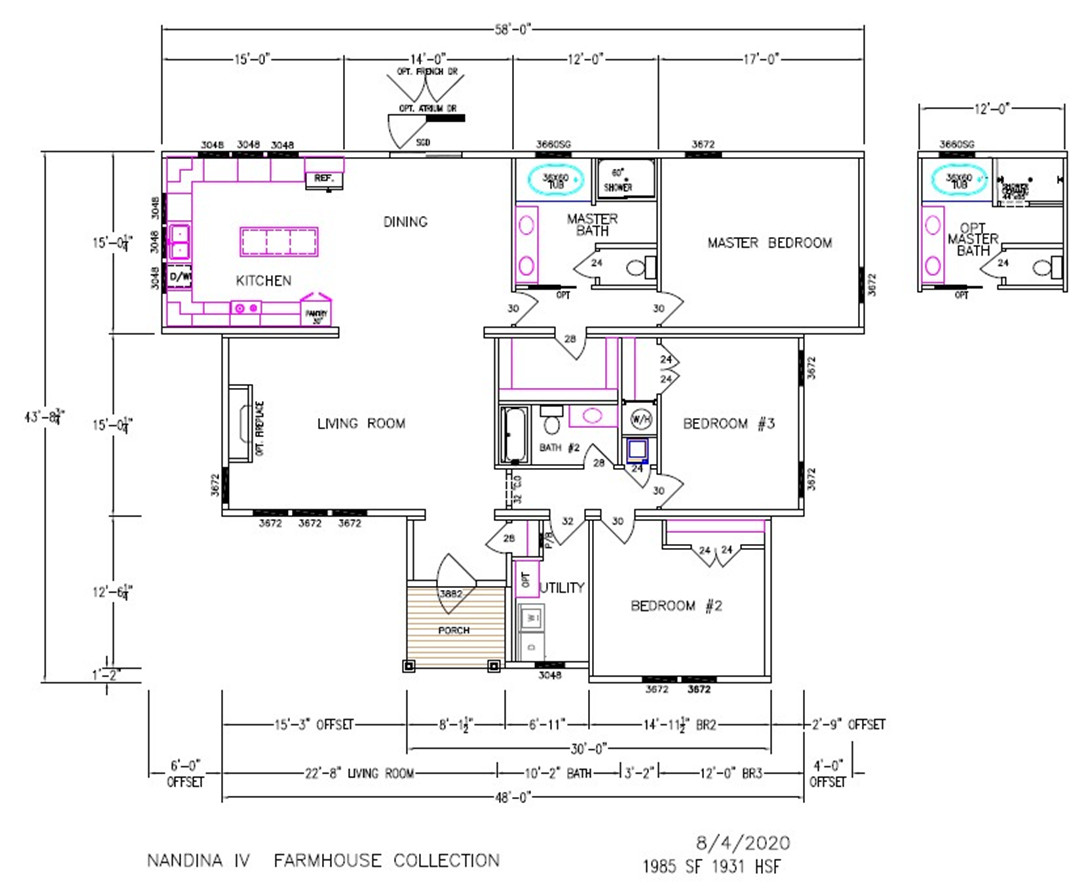 Nandina IV Dimensioned Floorplan