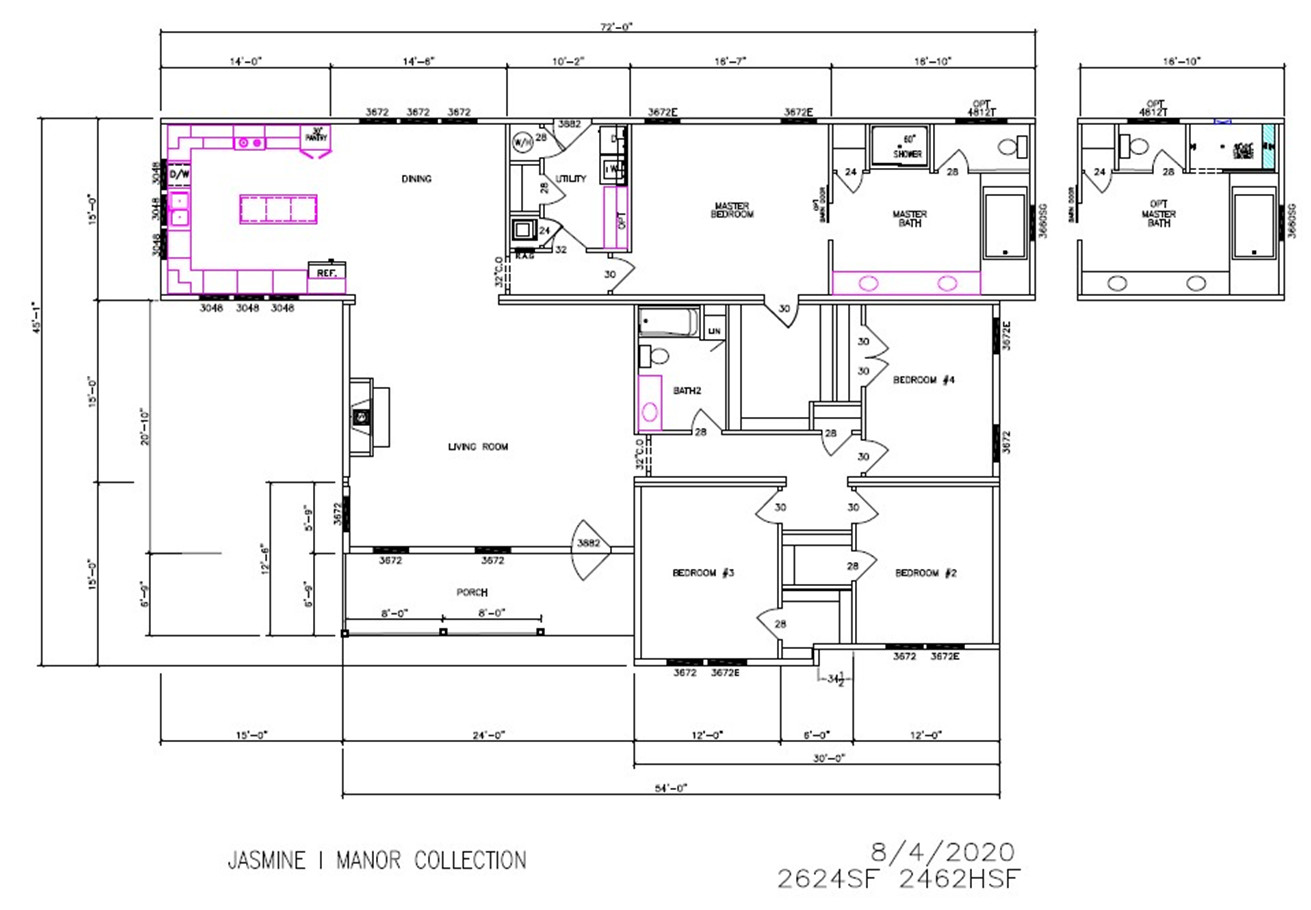 Jasmine I Dimensioned Floorplan