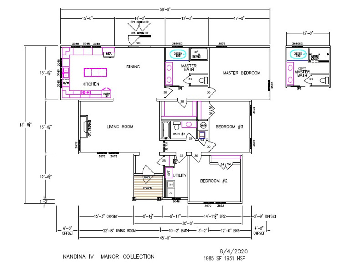 Nandina IV Dimensioned Floorplan